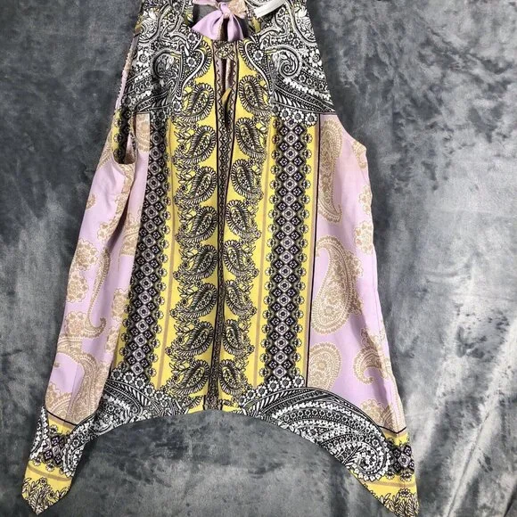 New York And Company Tops Medium Women’s Yellow And Lavender Shirt - Picture 1 of 14